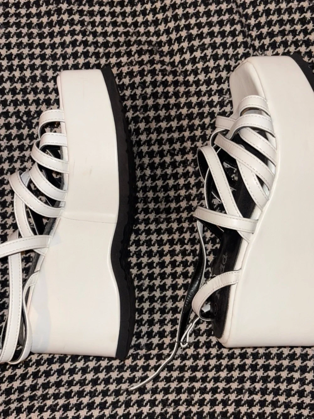Mudd White Strappy Square-Toe Heels